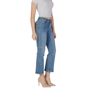 Blaue Baumwoll-Bootcut-Jeans
