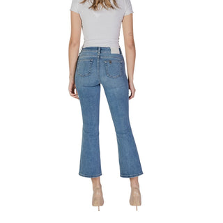 Blaue Baumwoll-Bootcut-Jeans