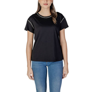 Schwarzes Baumwoll-T-Shirt