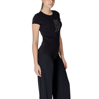 Schwarzes Baumwoll-T-Shirt