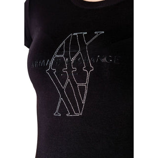 Schwarzes Baumwoll-T-Shirt