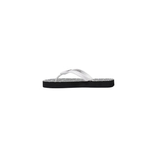 Black And White Rubber Flip-Flop Sandals