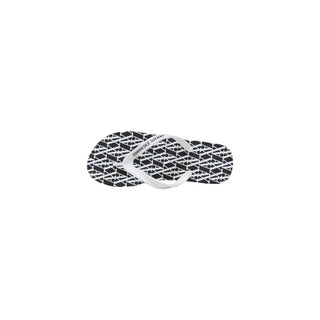Black And White Rubber Flip-Flop Sandals