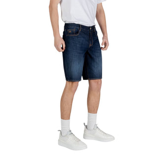 Blaue Bermuda-Shorts aus Baumwolle
