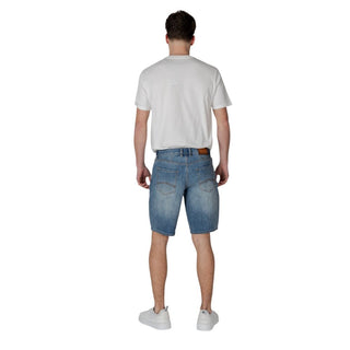 Blaue Polyester-Bermudashorts