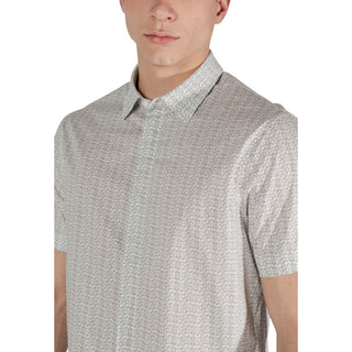 Camisa crema de algodón de manga corta