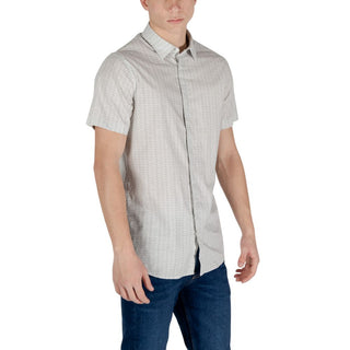 Camisa crema de algodón de manga corta