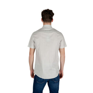 Camisa crema de algodón de manga corta