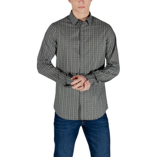 Camisa negra de algodón con estampado