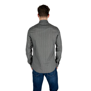 Camisa negra de algodón con estampado