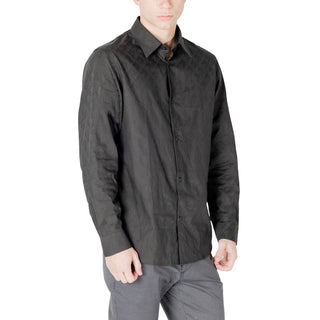Camisa de vestir de algodón negra