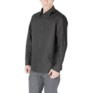 Camisa de vestir de algodón negra