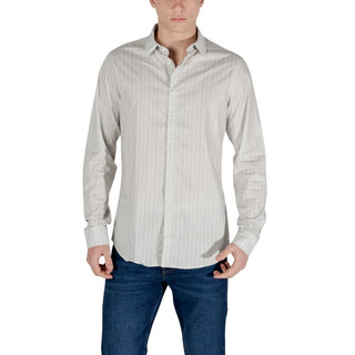 Camisa crema de algodón con estampado