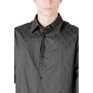Camisa de vestir de algodón negra