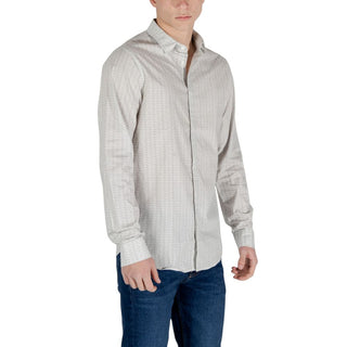 Camisa crema de algodón con estampado