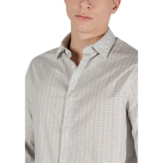 Camisa crema de algodón con estampado