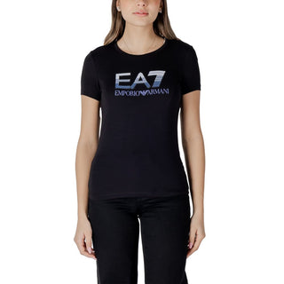 Schwarzes Baumwoll-T-Shirt