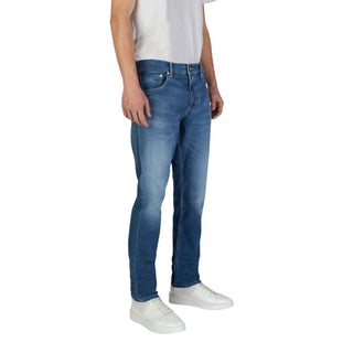 Blaue Slim-Fit Jeans aus Baumwolle