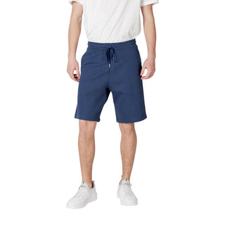 Bermudas de algodón azul