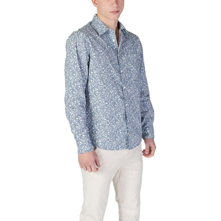 Blue Cotton Pattern Shirt