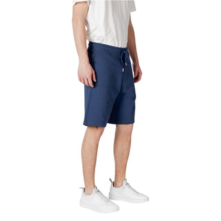 Bermudas de algodón azul