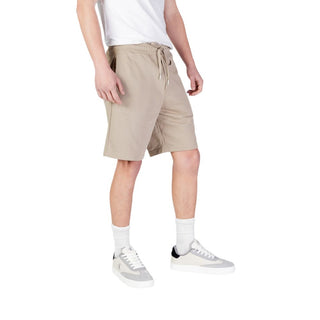 Beige Baumwoll-Bermudashorts