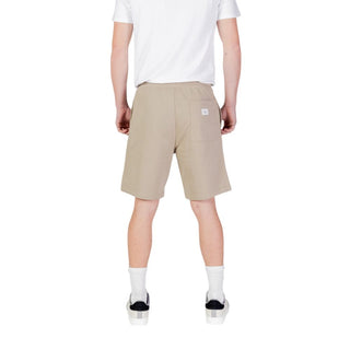 Beige Baumwoll-Bermudashorts