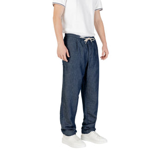Blaue Freizeithose aus Baumwolle