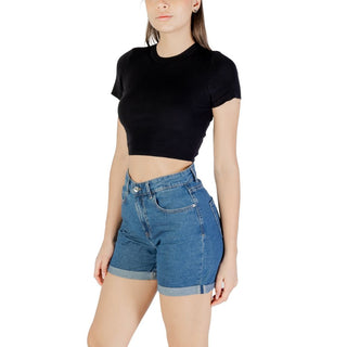 Schwarzes Viskose-T-Shirt