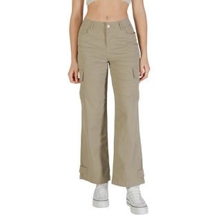 Beige Baumwoll-Cargohose