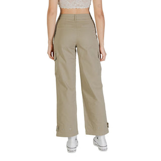 Beige Baumwoll-Cargohose