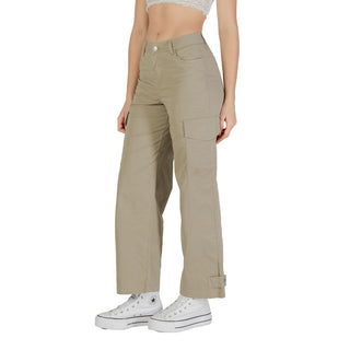 Beige Baumwoll-Cargohose
