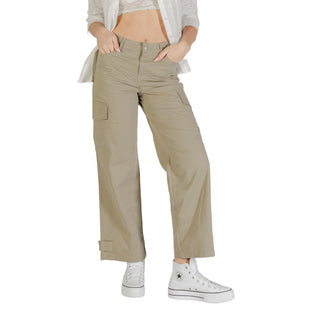 Beige Baumwoll-Cargohose