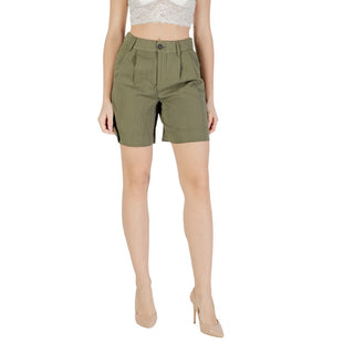 Grüne Viskose-Bermudashorts