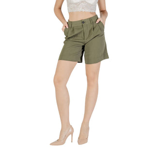 Grüne Viskose-Bermudashorts