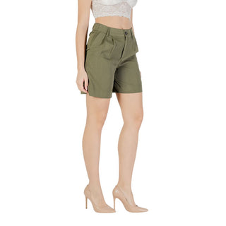 Grüne Viskose-Bermudashorts