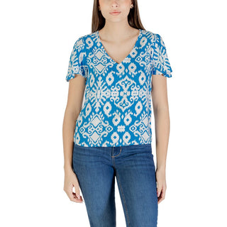 Blaue Viskose-Bluse