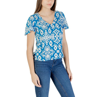 Blaue Viskose-Bluse