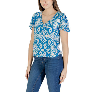Blaue Viskose-Bluse