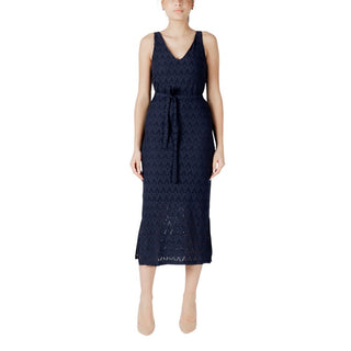 Blaues Midikleid aus recyceltem Polyester