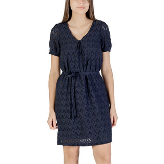 Blaues kurzes Kleid aus recyceltem Polyester