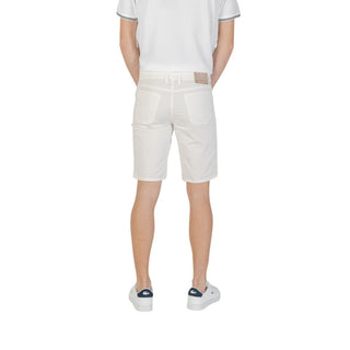 Weiße Baumwoll-Bermudashorts