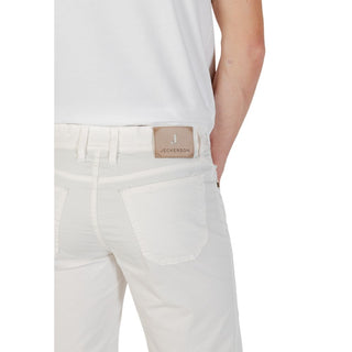 Weiße Baumwoll-Bermudashorts