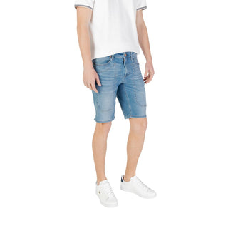 Hellblaue Bermuda-Shorts aus Baumwolle
