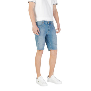 Hellblaue Bermuda-Shorts aus Baumwolle