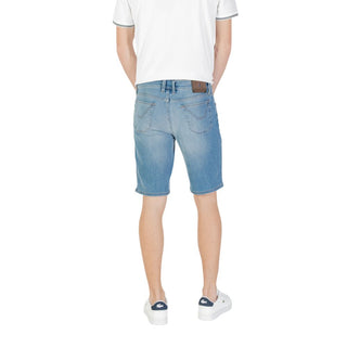Hellblaue Bermuda-Shorts aus Baumwolle