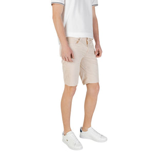 Beige Baumwoll-Bermudashorts