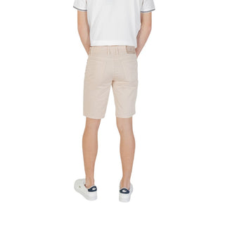Beige Baumwoll-Bermudashorts