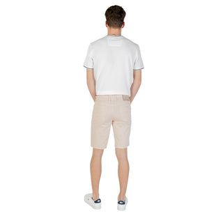 Beige Baumwoll-Bermudashorts