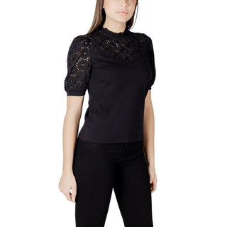 Schwarzes Baumwoll-T-Shirt